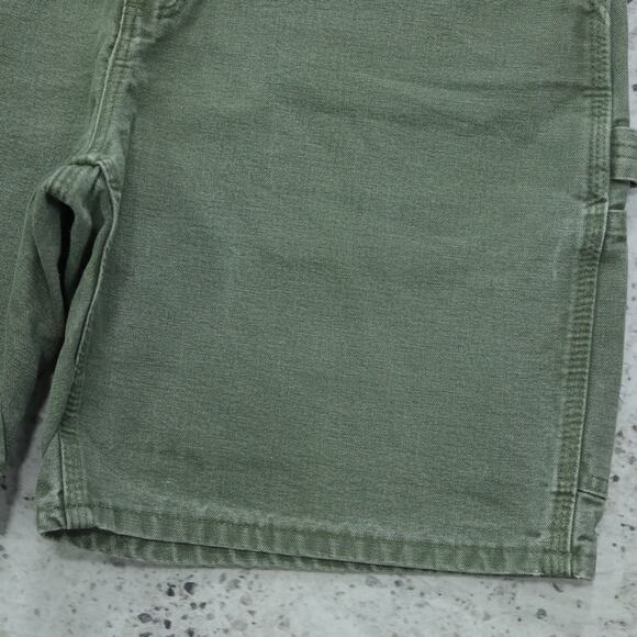 Vintage Y2K Faded Green Carhartt Carpenter Shorts B25 MOS 33x7.75 - Picture 11 of 14